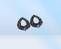 Boucles d'oreilles en forme de goutte d'eau à breloque créative pour femmes et filles, boucles d'oreilles en Zircon bleu marine, bijoux de fête de mariage 1946876