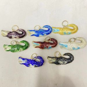 Creatieve Chinese dierenkrokodillen Charms Hangers Diy sieraden maken charmes traditionele handcraft cloisonne emailaccessoires 10 stks /lot