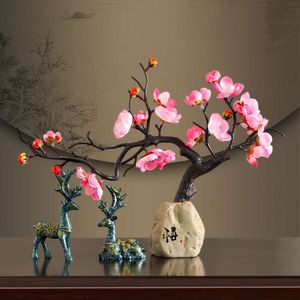 Ornements de wapitis en résine chinois créatifs, décorations intérieures, artisanat, salon, armoire à vin, étude et petites décorations