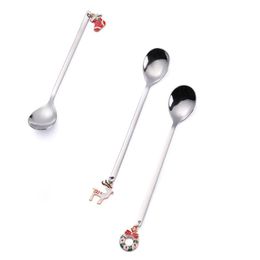 Creative Christmas Coffeeware Gold Sliver Coffee Scoops Rvs Set Set Serving Kleurrijke Unieke Lepels