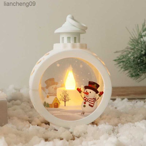 Décorations de Noël créatives pour la maison LED bonhomme de neige bougies rondes arbre de Noël suspendus lumières ornements cadeaux du nouvel an L230620