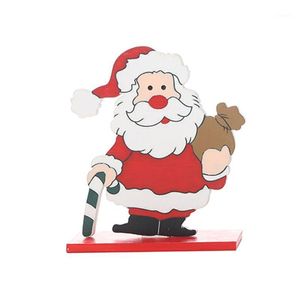 Creatieve kerstdiy Santa Claus Sneeuwman Elk houten afneembare hangers Xmas Tree Ornamenten Wood Crafts Party Decoratie