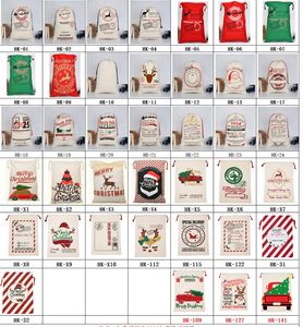 Noël Santa Sack Sac de Noël Santa Sack Canvas Bag Beaucoup de styles Sacs cadeaux de Noël Grande taille Personnalisé Santa Sack Bag stock