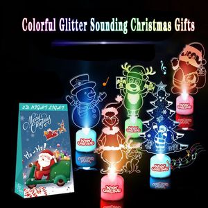 Creatieve kerstmuziek lichtgevende ornamenten 2020 kleurrijke kleur veranderende acryl kerst ornamenten kerst interieur decoratie benodigdheden