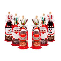 Creatieve Kerstmis Rode Wijnzak Wijnfles Set Kerstversiering Kerstmis Rode Wijn Gift Bag Groothandel