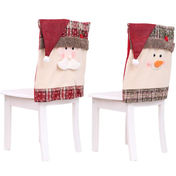 Couvre de chaise réutilisable de Noël créative Couvre le santa Claus Snowman Hat pour les décorations de Noël ornements