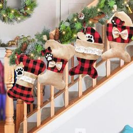 Creative Christmas Stocking Gift Bag Christmas Tree Ornament For Kids Candy Bag Xmas Prop Socks Christmas Decoration LX3111