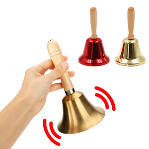 Creatieve kerst houten hand Bell Crisp Tone Santa Claus Jingle Bells Attention Attraction School Wedding Party Supplies