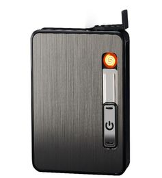 Étui à cigarettes créatives avec USB Charges plus légères à vent automatique Popup Automatique Cigarette Electronic Portable Portable Smoking Accesso4229296