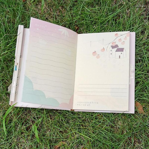 Creativo Clear Sky Dream Cute Cartoon Student Notebook Thicken Lock Code Book A5 Diario para niños