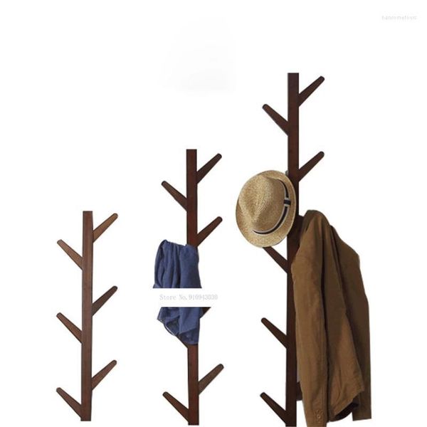 Creative vêtements sacs arbre en bois massif mural porte-manteau salon chambre décoration cintre chapeau cintres supports
