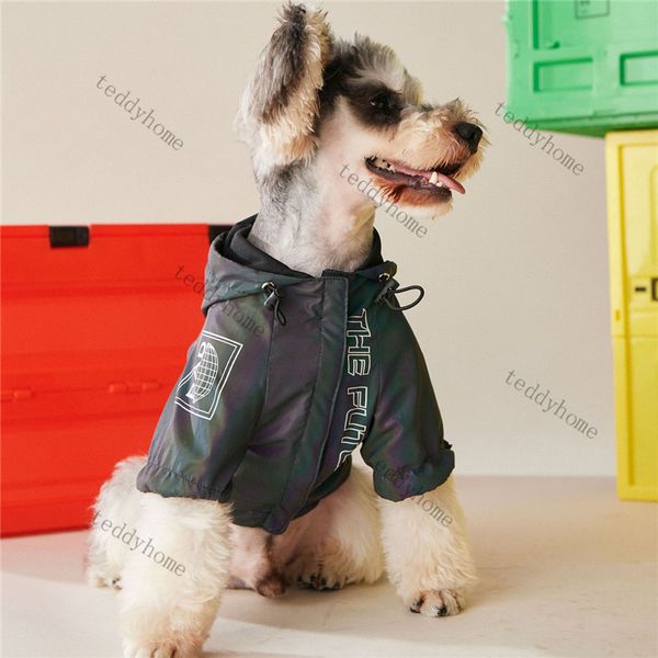 Manteau coloré créatif réfléchissant, vêtements pour chiens, mode personnalisée, imperméable pour animaux de compagnie, Style Sport, sweat à capuche avec lettres, fournitures pour chiens