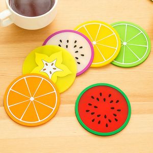 Creatieve kleurrijke siliconenbeker dranken houder mat mode fruit vormen coaster servies placemat koffieblads keuken accessoires