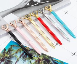 Creative Crystal Glass Kawaii Ballpoint Pen Big Gem Ball Ball With Diamond 11 Colors Fashion School Office Supplies 8863907