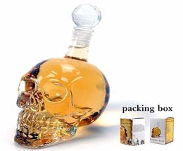 Cabeza de cráneo de cristal creativo botella whisky whisky vodka decanter botella whisky cervezas de vidrio espíritus copa de agua gla bbyiqr ladysho9463450