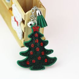 Creatief schattig velet kerst sneeuwman sleutelhanger paar diamant kerstboom modezak sleutelhangers hangers sieraden cadeau