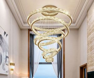 Creative Design Crystal Kroonluchter Moderne Luxe Licht Grand en Prachtige Plafond Hanglamp voor Woonkamer Lobbyarea Hotel Myy