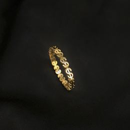 Anillos de Hip Hop de diseño creativo para hombre, anillo con logotipo de dólar de Color dorado, joyería de motociclista para fiesta de Rock