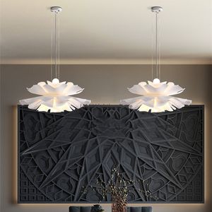 Diseño creativo de araña de flores acrílicas multicapa, lámpara de suspensión para comedor, dormitorio, decoración interior, luz colgante LED