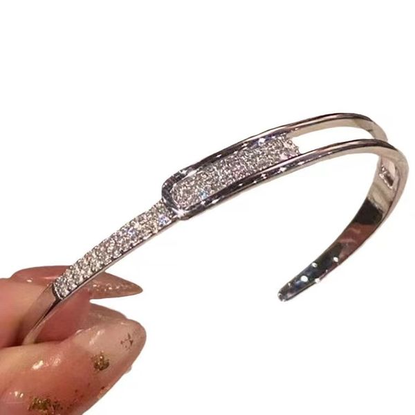 Diseño creativo Rhinestones Crystal Open Bangle Womle Pareja Pulsera Moda Fashion Joyería Casual Anniversary Anniversary