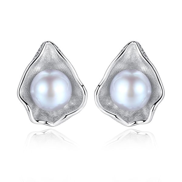 Boucles d'oreilles étouffantes de perle shell S925 Silver Freshwater Pearl Vintage Boucles d'oreilles Européen Fashion Femmes Oreilles Femmes Femme de mariage Saint Valentin Gift Brand Bijoux Spc