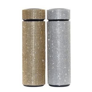 Creatieve diamant thermosfles waterfles roestvrij staal slimme temperatuur display vacuüm cup cadeau voor mannen vrouwen