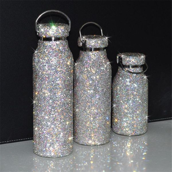 Creative Diamond Thermos Cup Crystal Cup High-Grader Stick Drill individuel Personnage Girl Girl célébrité Coupe de vide Nouveau Lovely Tren325G