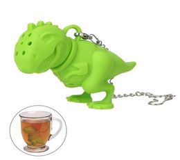 Creatieve dinosaurusvorm Tea Infuser Tea Strainer Teaware lege siliconen thee bags keuken benodigdheden kruidenfilter diffuser2564453