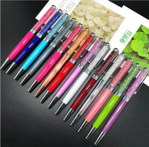 Creatieve diy lege balpen student glitter schrijven pennen kleurrijke kristallen ballpennen