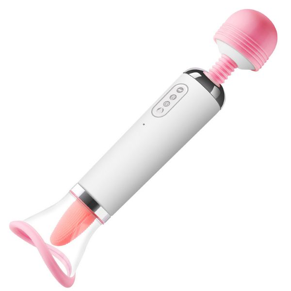 Vibradores femeninos AV creativos de doble cabeza, juguete de estimulación con varilla eléctrica para chupar la lengua, masaje para lamer, masturbación