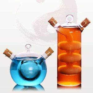 Creative Double Tube Glass Cup Transparant Mandarin Duck Martini Cocktail Glass Bar Coffee Wine Bottle Doemed Drinkware X0703 2437