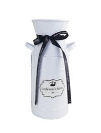 Vase pichet de style nordique blanc élégant et créatif, boîte de lait galvanisée pour fête de mariage, décoration de café à domicile 7144562