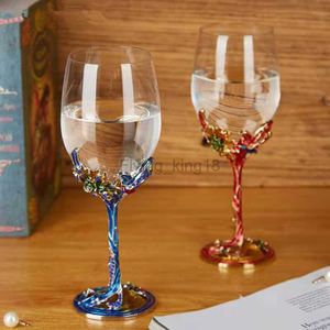 Creative Enamel Crystal Goblet Drinkglazen Glazen Bekers voor Wijnglas Set Wijnglas Champagne Cup Vintage Luxe Whiskey Bar HKD230809