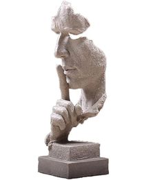 Statues de visage créatives et sculptures de mains pour la maison decorthe de la statue de penseur silencieuse Figurinefine