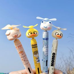 Creatieve fan pen kawaii unisex pen student gebruik zwarte pen multifunctionele fan pen meid meisje hart net Red Ballpoint Office School Pen