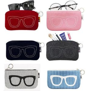 Mode créative feutre Design coloré lunettes boîte de rangement voyage lunettes de soleil organisateur sacs étui cosmétique maquillage paquet pochette 20pc6780649