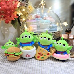 Créatif fast food trois yeux 12cm machine poupée poupée en peluche festival de jouets d'anniversaire pour enfants couple couple sac-cadeau sac pendentif pendentif pendentif pendentif