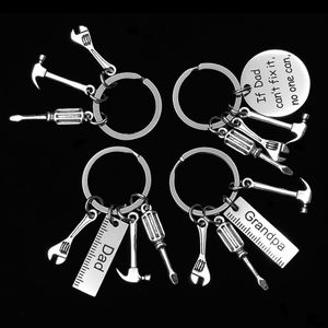 Creatieve Vaderdag Gift Keychain Hanger Dad Hammer Wrench ScrewDriver Tool Keychains sieraden Huidige bulkprijs