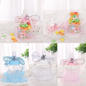 Creatieve Feeds Flessen Vorm Brithday Party Gift Fles Baby Douche Transparante Plastic Candys Doos Kinderen Mooie Candy Boxs T9i001166