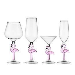 Creatief Flamingo Glass Cup High -waarde Wine Glazen Goblet Home Champagne Bordeaux Cocktailbekers Lichte luxe bruiloft Geschenk 240430