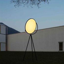 Lampadaires créatifs miroir de lune LED lampe sur pied nordique en acrylique pour éclairage de salon 238K
