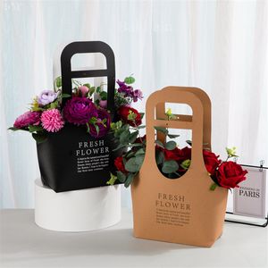 Creative Flower Shop Fleur Art Sac À Main Emballage Sac Pliant Cadeau Sac Bouquet Arrangement De Fleurs Sac En Papier