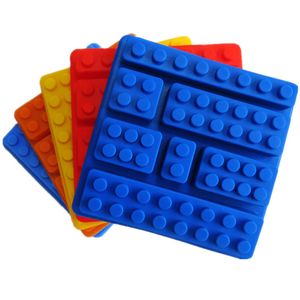 Moldes creativos de silicona para pasteles, ladrillos de construcción, Robot Lego, molde de silicona para Chocolate, bandeja para cubitos de hielo, promoción