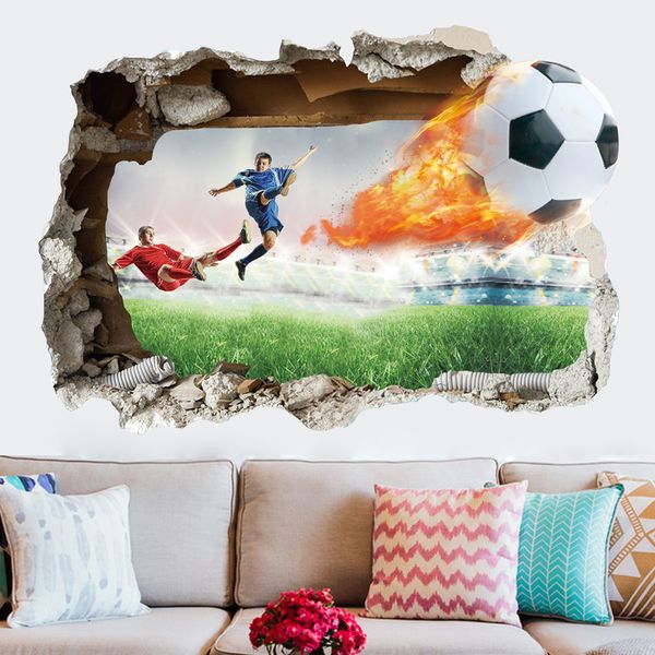 Fútbol creativo balón de fútbol pegatinas de pared sala de estar dormitorio pared calcomanías niños habitación decoración