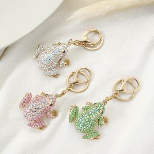 Porte-clés créatif avec pendentif en forme d'animal grenouille, ensemble de diamants, mignon sac de voiture, accessoires de bijoux, cadeau en vrac