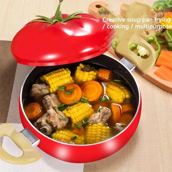 Créatif Fruit forme marmite en aluminium antiadhésif soupe poêle cuisine batterie de cuisine ensemble ustensiles de cuisine casserole 240308