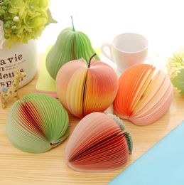 Créative Fruit Shape Notes Papier Migne Pomme Lemon Pear Remarques Strawberry Memo Pad Sticky Paper School Office Supply DF156