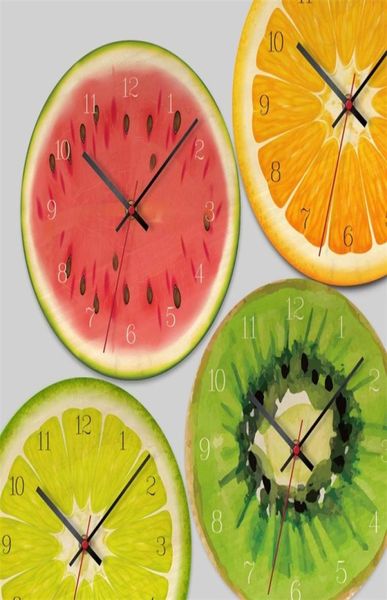 Creative Fruit Horloge Murale Lime Cuisine Moderne Citron Horloge Montre Décor À La Maison Salon Horloge Fruits Tropicaux Mur Art Montres H05484961