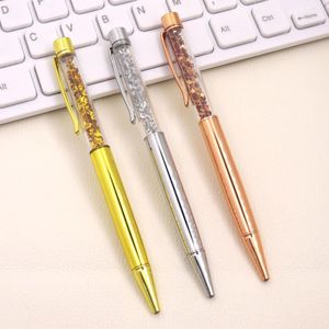 Creativo divertido lindo bolígrafo Metal rotativo cristal firma estudiante papelería regalos útiles escolares