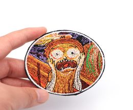 Creative Funny Rick Scream Edward Painting Cartoon Parches Broidered Iron sur Patches for Clothing Stickers3734919